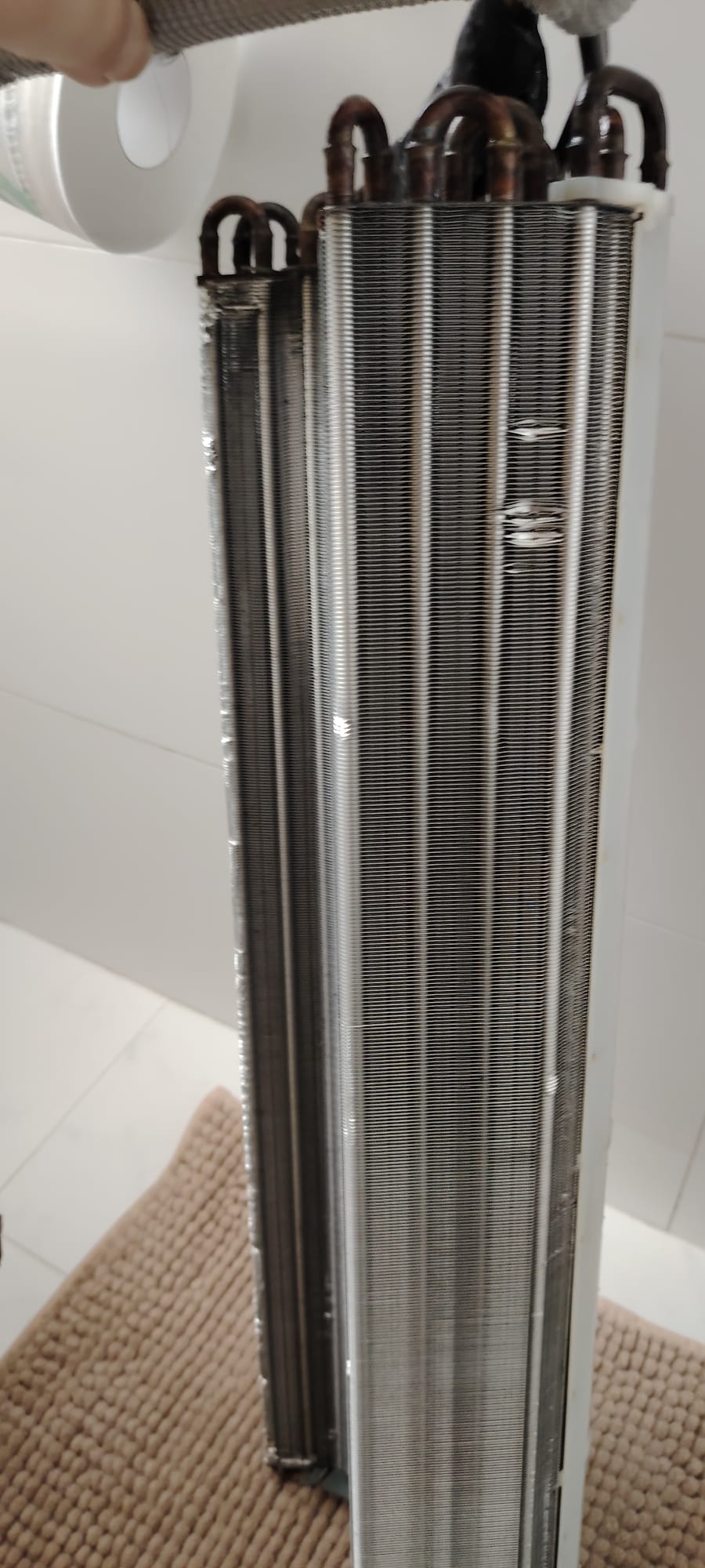 Same aircon coil clean and bright after chemical wash